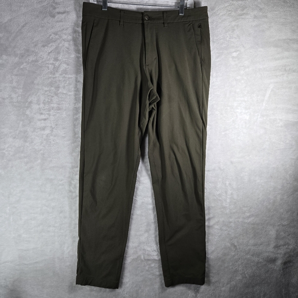 Lululemon ABC Trouser Pants Mens Size 32x30 Commission Chinos Green Warpstreme - Picture 1 of 9